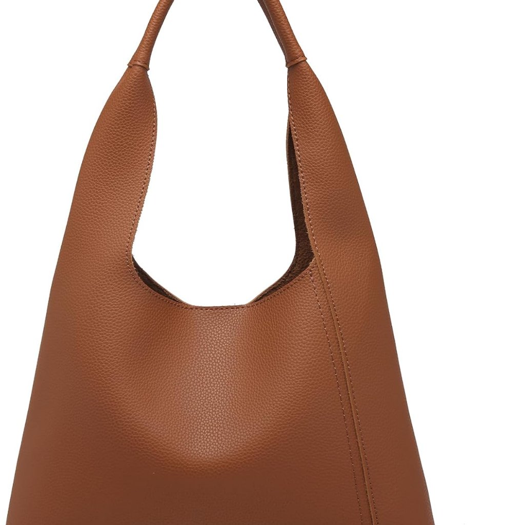 Slouchy Hobo Bags For Women, Shoulder Handbag Purse 2pcs Soft Tote Work Bag Pu L